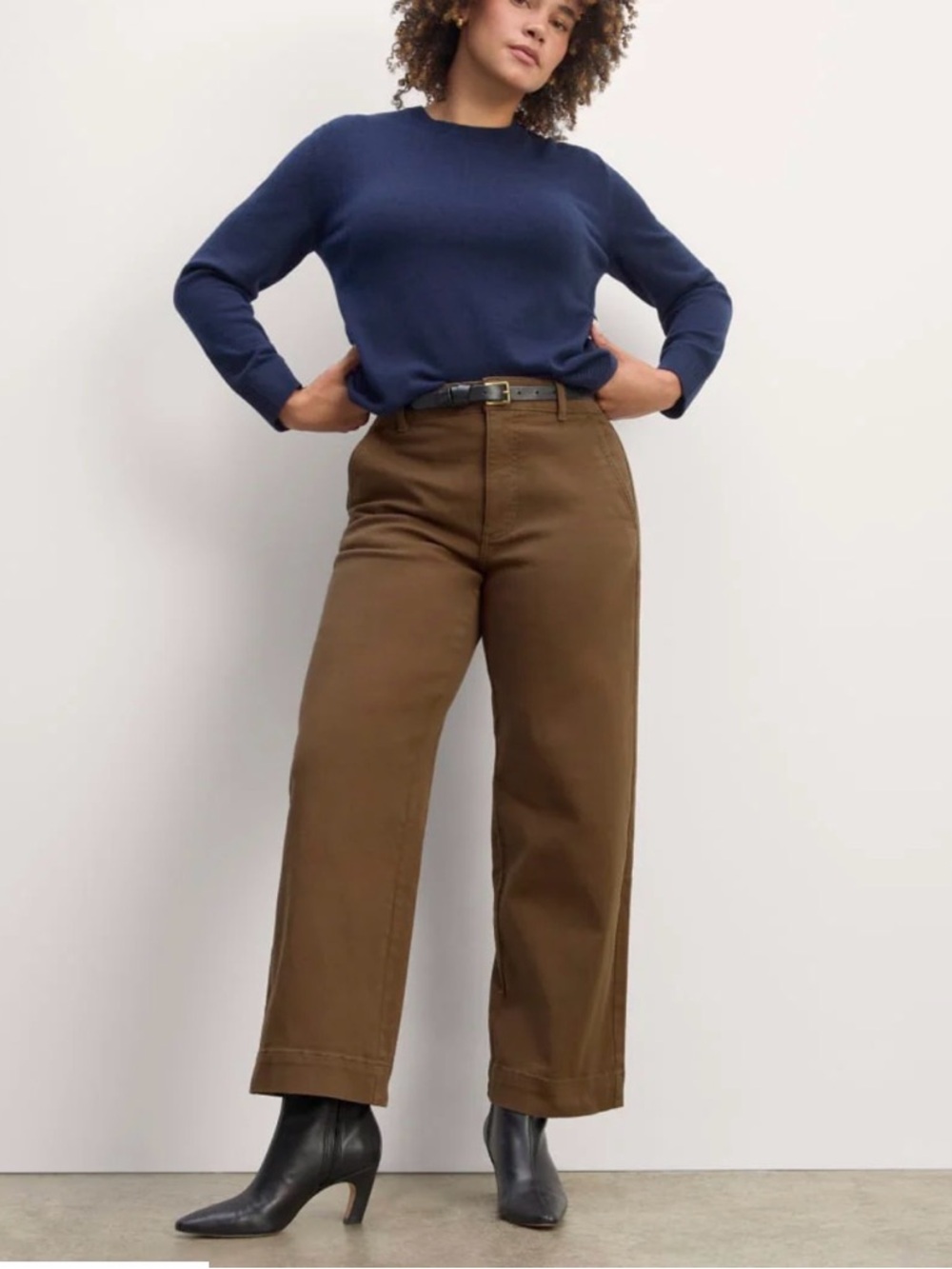 Everlane wide leg utility pant in cocoa brown